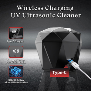Nettoyeur à ultrasons portable 45 kHz amélioré 2026 pour bijoux, lunettes, prothèses dentaires, appareils <span class=keywords><strong>de</strong></span> rétention 360 °   <span class=keywords><strong>Nettoyage</strong></span> en profondeur intelligent - Product Image 4