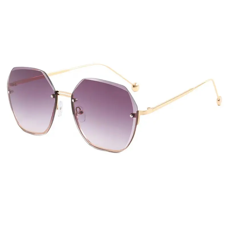 2023 Luxury Sun Glasses Trendy Rimless gradient color sunglasses fashion large frame glasses for women UV400