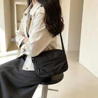 Sac carré décontracté en tissu Oxford à carreaux, couleur unie, polyvalent, de qualité supérieure, simple, à porter à l'épaule ou en bandoulière