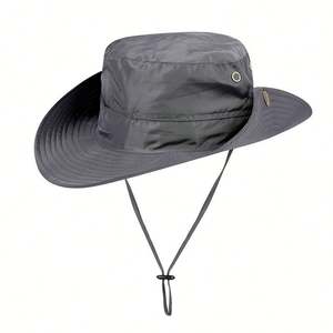 Safari al aire libre Boonie Hat Unisex Verano Protección UV Pesca Viajes Ciclismo con cordón - Product Image 3