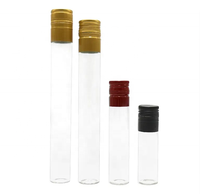 Vente en gros mini flacon en verre de 50ml/100ml pour Tequila long tube en verre avec couvercle en alun à vis bouteille d'alcool de spiritueux vide