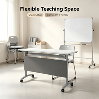 Table de formation pliante avec roulettes, en panneau de particules de 25 mm, bureau mobile à plateau rabattable pour bureau, réunion, salle de classe