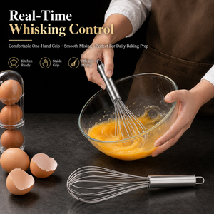 Di alta qualità in acciaio inox palmare frusta per uova comoda maniglia manuale strumento di frusta per montare uova e panna - Product Image 6