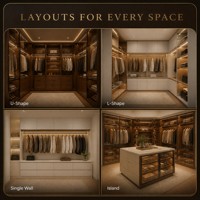 Modern Wooden Wardrobe Closet System Armoire Almirah Solid Wood Custom Wardrobe Bedroom Furniture Walk in Closet Cabinet Drawer