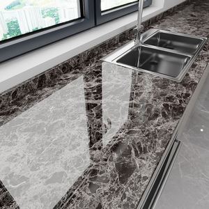 יוקרה שחור 3d שיש טפט גליל מטבח נשלף מדבקה עצמית דבק השיש דבק עצמי - Product Image 6