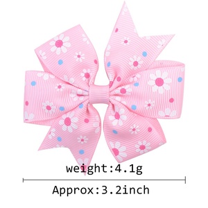 3,2 inch zonnebloem grosgrain lint strikjes haarspeldjes meisjes haar strikjes boetiek haarspeld hoofdband kinder haaraccessoires - Product Image 6