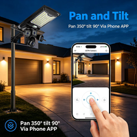 Lampe solaire de rue durable en ABS avec caméra CCTV 7000LM 170lm/w, lampe de sécurité extérieure à LED avec panneau mono-Si haute efficacité