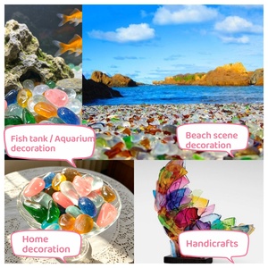 Fournisseur direct <span class=keywords><strong>d</strong></span>'usine, marque Shengping, galets de verre de plage colorés translucides sablés, artisanat de <span class=keywords><strong>vacances</strong></span>, ornement de bureau - Product Image 3