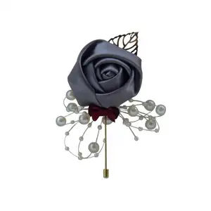 Đám Cưới Corsages Phụ Kiện Màu Xanh Và Cổ Tay Mỗi Clip Set Giá Rẻ Cho Cô Dâu Boutonnieres Trong Boho Pin Phụ Nữ Ban Nhạc Hoa Corsage