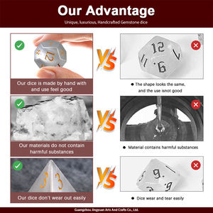 Ensemble de dés œil de <span class=keywords><strong>chat</strong></span> blanc personnalisé de haute qualité D6 D20 en cristal de verre artificiel pour Donjons et Dragons <span class=keywords><strong>RPG</strong></span> 16mm Vente en gros d'usine - Product Image 4