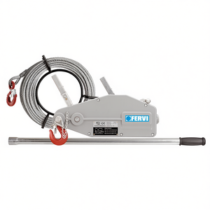 Treuil manuel Fervi, capacité 1000 kg, câble en acier avec crochet et poignée pour applications de levage et de remorquage - Product Image 2