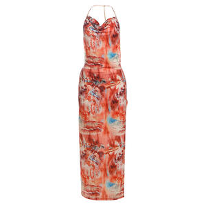 Sisterlinda ชุดเดรสเปิดหลังแขนยาวถึงข้อเท้าชุดเดรสสตรีทเซ็กซี่เสื้อคลุมแฟชั่นโชว์หลังเข้ารูปผ่าหน้าสำหรับเด็กผู้หญิง - Product Image 5