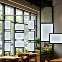 Boîte à lumière LED personnalisable, panneau publicitaire rectangulaire suspendu, menu de restaurant, enseigne lumineuse en acrylique cristal, affichage intérieur/extérieur