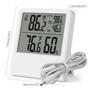 Thermomètre intérieur extérieur numérique filaire hygromètre à sonde filaire adapté aux réfrigérateurs animaux domestiques thermomètres de réservoirs de poissons - Product Image 2
