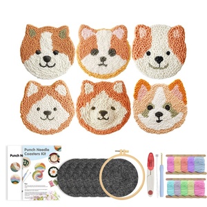 Kit de Démarrage pour Sous-Verres Brodés à la Main au Punch Needle – Tissu en Laine pour Broderie DIY avec des Compétences Créatives - Product Image 3