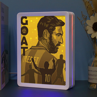Super Star Portrait Diy Papercraft Boîte à Lumière En Plastique Encadré Led Bandes Éclairé Ombre Boîte Cadre Mur Art Peinture