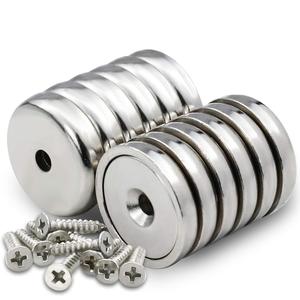 Neodym-Senk magnete 32mm x 8mm aus Edelstahl mit 5,5mm Senkloch zum Halten - Product Image 1