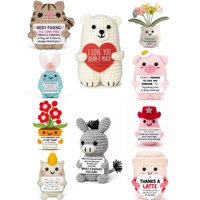 Poupées au crochet faites à la main en gros, avec cartes d'encouragement, cadeaux mignons de soutien émotionnel