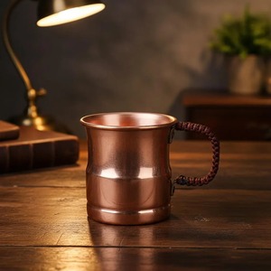 Indian Exporter Copper Mug with Polished Surface Ideal for Rustic Kitchen Home and Restaurant Use Available At Export Price - Product Image 1