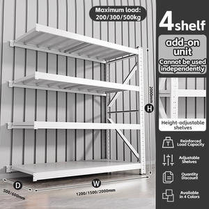 Giá để đồ bằng kim loại 4 tầng không cần bu lông, có thể điều chỉnh, giá để đồ nhà kho, giá để đồ kho hàng không cần bu lông - Product Image 5