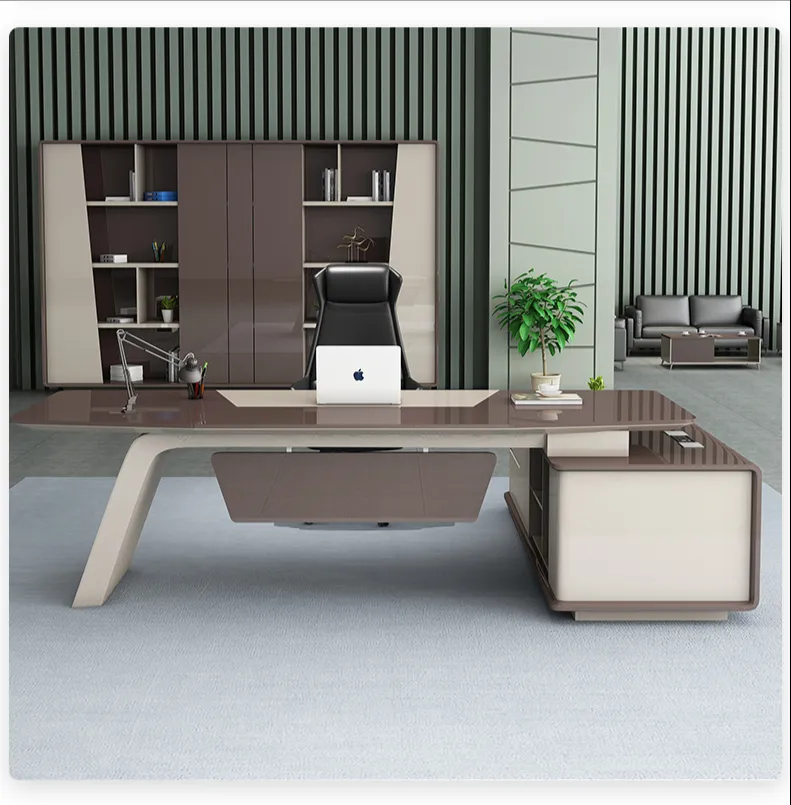 Luxury L Shaped Glass Desk Boss Office Desks Set Modern Office Furniture Commercial Executive Office Table Escritorios De Bureau