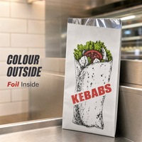 Sac d'emballage alimentaire pour kebab, personnalisé, imprimé en sérigraphie, écologique, réutilisable, imperméable, en papier kraft avec doublure en aluminium