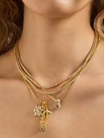 Porte-clés en acier inoxydable avec zircon, série tendance lifestyle, breloques pour sac DIY, accessoires plaqués or 18 carats, chaîne de fête à chaîne modulable