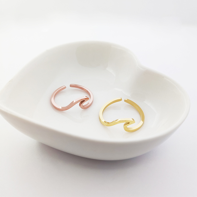 Wave Ring Ocean Jewelry Fine Jewelry Rings Sea Souvenirs Stainless Steel Wave Ring Stainless Steel Summer Jewelry