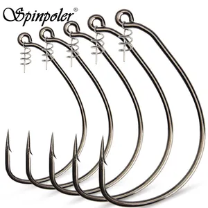 Spinpoler Raptor Unweighted Swimbait Hook 3X 5/0 7/0 10/0 Soft Bait Hooks With Centering Pin Spring Fresh And Saltwater Fishing