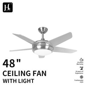 Ventilateur de plafond LED à économie d'énergie avec lumière, design moderne, pales en contreplaqué de 52 pouces, moteur DC à 6 vitesses, intensité réglable - Product Image 3