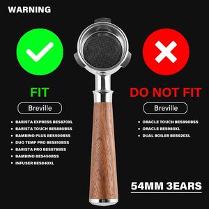 Thép Không Gỉ Lọc 51Mm 54Mm 58Mm Gỗ Gỗ Xử Lý Espresso Đáy Trần truồng Cà Phê Portafilter Cho Delonghi E61 - Product Image 4