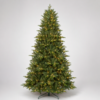 Prix d'usine, arbre de Noël décoratif réaliste de grande taille en PE/PVC vert de 2 à 10 pieds, avec lumières LED