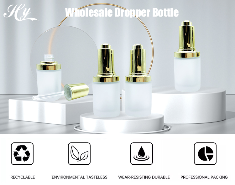 Recyclable Transparent Frosted Glass Dropper Bottles 96*40mm