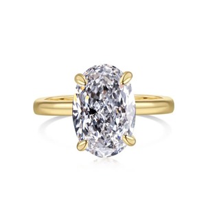 Anelli da Donna ZhuQian all'Ingrosso in Lega Placcata <span class=keywords><strong>Argento</strong></span> <span class=keywords><strong>e</strong></span> <span class=keywords><strong>Oro</strong></span> con Zirconia Cubica Ovale Scintillante - Gioielli Mozzafiato - Product Image 5