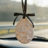 Diffuseur d'huiles essentielles en céramique en forme de fleur de camélia, parfumé, pour voiture, armoire, parfum d'ambiance, boîte cadeau FinRu
