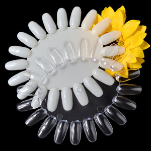 Palette de 20 échantillons de couleurs d'ongles naturels en forme de cercle, en ABS, demi-couverture, ovale, pour présentation de vernis acrylique et peinture sur ongles - Product Image 5