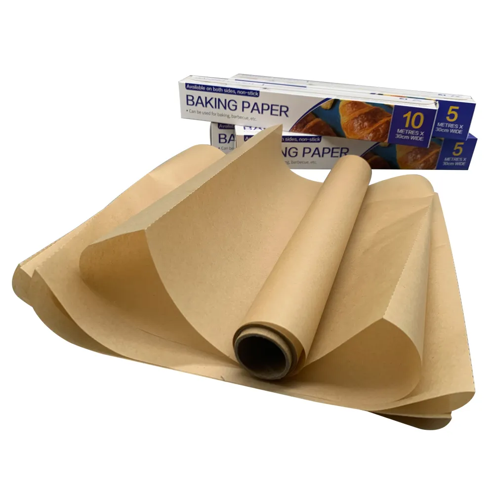 Dashed खरोज के शुद्ध लकड़ी लुगदी ओवन सिलिकॉन पेपर रोल के लिए आसान फाड़ कागज रोल 5m/10m/20m