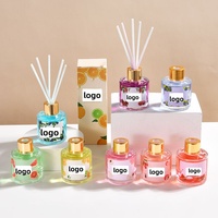 Diffuseur de Parfum d'Ambiance en Verre Fruité sans BPA et sans Alcool, 50g (1.76 oz), avec Bâtonnets d'Huiles Essentielles et Coffret Cadeau