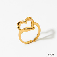 Bague ajustable en acier inoxydable Gaovo en forme de cœur ouvert pour femme, bijou minimaliste romantique, accessoire de mode, idée cadeau