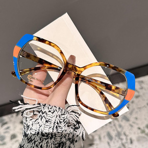 Lucky Colorful Women Spectacles Frame Double Color Retro Anti Blue Light Blocking <strong>Glasses</strong> Optical Prescription Eyeglasses - Product Image 3