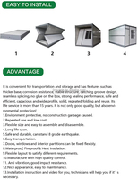 Maison préfabriquée pliable multi-usages, bureau, dortoir, entrepôt, maison préfabriquée en panneaux sandwich d'acier pliables