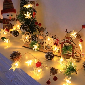 LED Christmas <b>Lights</b> <b>Battery</b>-Powered Red Fruit Pine Cone Leaf <b>String</b> <b>Lights</b> with Vine <b>String</b> for Xmas Decorations - Product Image 4