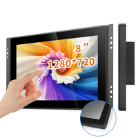 Monitor Industrial de Pantalla Ancha de 8 Pulgadas 1280*720, Pantalla Táctil Capacitiva Resistente al Agua para Exteriores, LCD HD VGA BNC