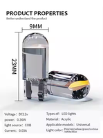 W5W T10 Auto LED-Lampe 5W Leistung 6000K Weiß COB Glas Kleine Automobile Kennzeichen Lampe Kuppel DRL Lese lampe Stil 12V Autos
