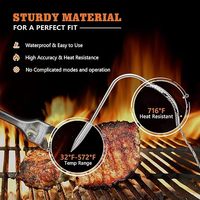 Sonda de Temperatura PT1000 de Grado Alimenticio con Junta de Silicona y Juego de Clips de Montaje Insertables para Parrilla de Barbacoa
