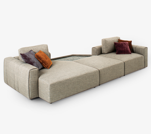 أريكة رمادية مريحة لغرف المعيشة مقسمة إلى وحدات على الطراز الشمالي سهلة ومريحة مع كرسي نوم - Product Image 6