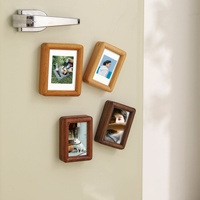 Cadre photo magnétique en bois massif de noyer noir, mini 3 et 4 pouces, pour affichage de bureau DIY, design moderne animalier