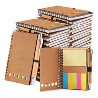 Carnet à spirales personnalisé à bas prix avec logo promotionnel, couverture en cuir/papier kraft, portable, écologique, stylo couleur personnalisée