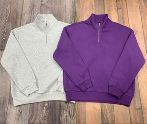 Sweat-shirt à capuche athlétique personnalisé pour femme, en molleton de coton et polyester, avec col montant et fermeture éclair 1/4 - Product Image 5