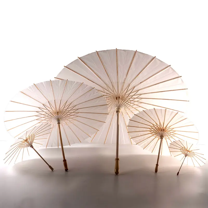 ファッション紙傘ギフトカスタマイズDIYキッズ手作り描画木製白い結婚式の傘